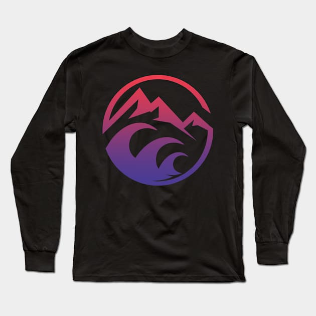 mountain ocean twilight Long Sleeve T-Shirt by pholange